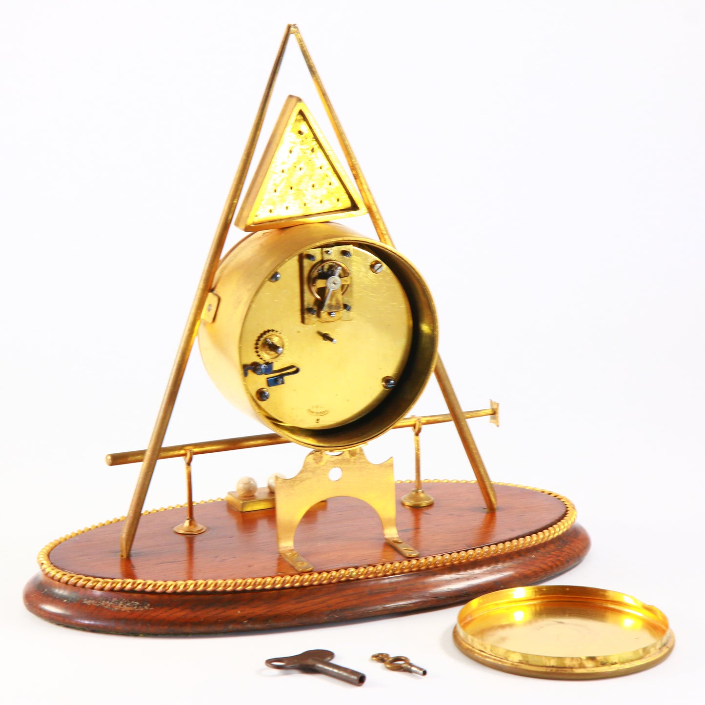 Antique Clock Billiards Set Novelty Desk Clock Circa 1900 Serviced & Running