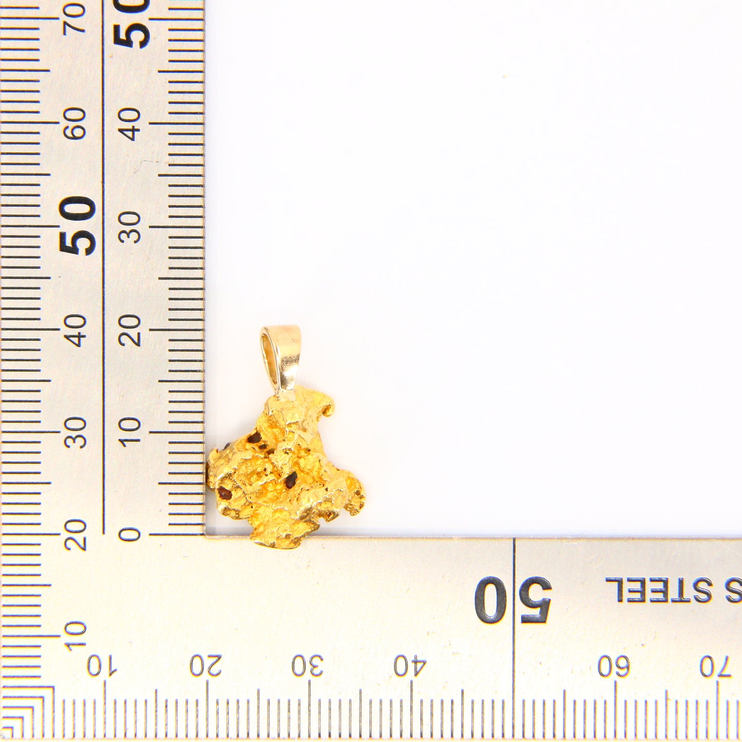 Vintage Natural Gold Nugget Pendant 23K Solid Gold on 9ct Hoop Gold Charm Gift