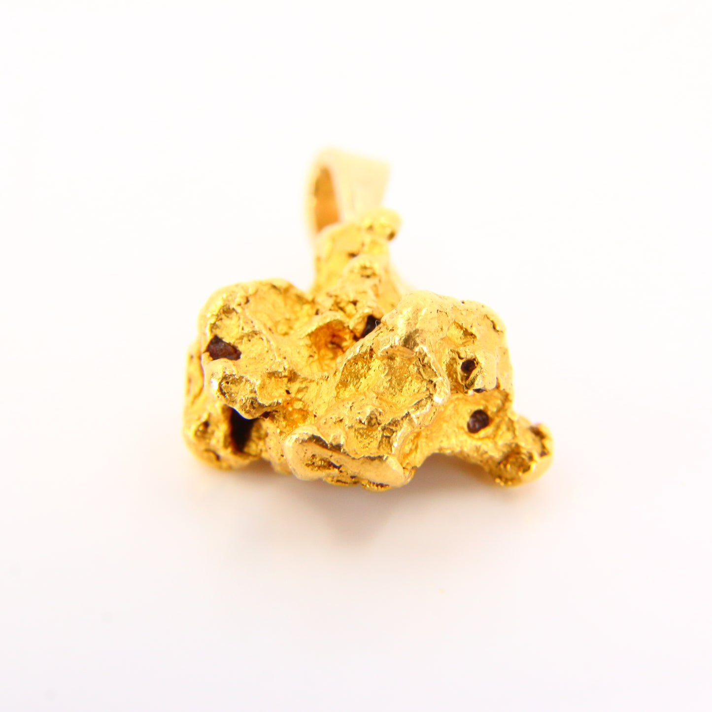 Vintage Natural Gold Nugget Pendant 23K Solid Gold on 9ct Hoop Gold Charm Gift