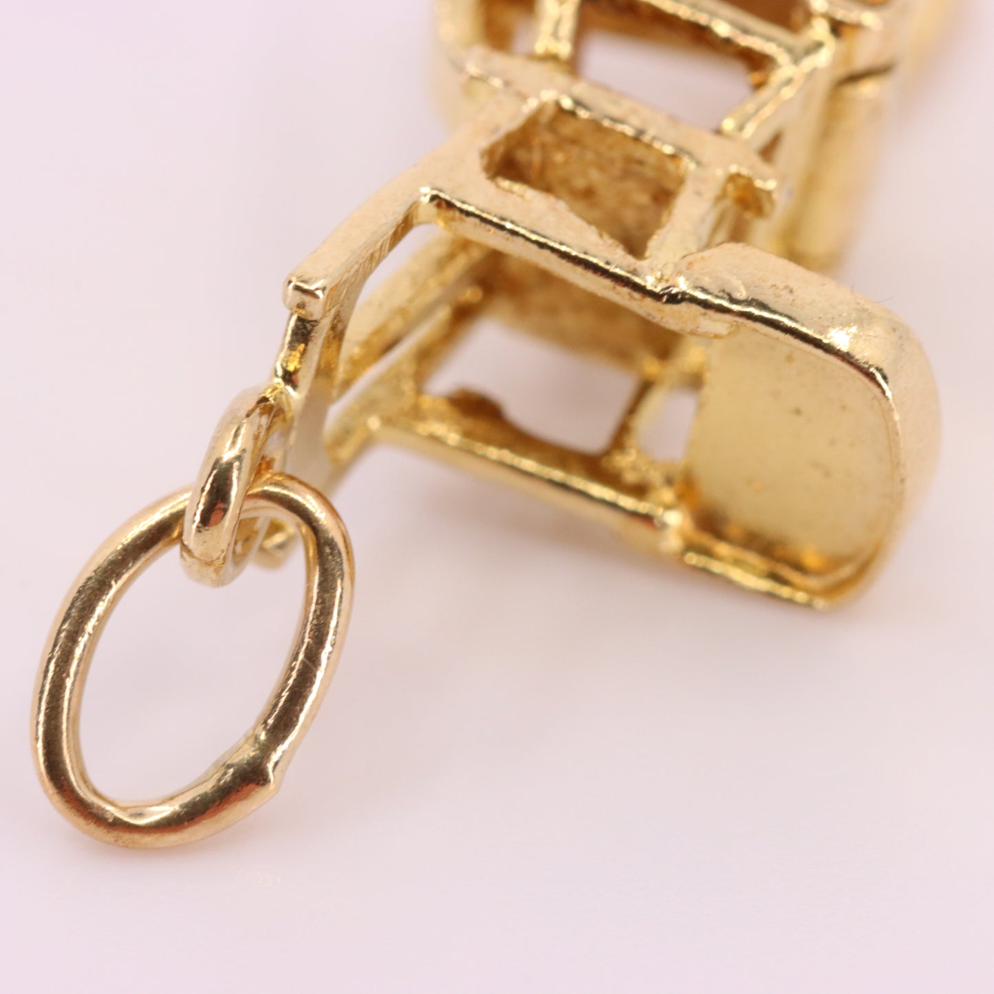 Vintage 9ct Hallmarked Gold Folding High Chair Charm Pram Stroller Pendant Gift
