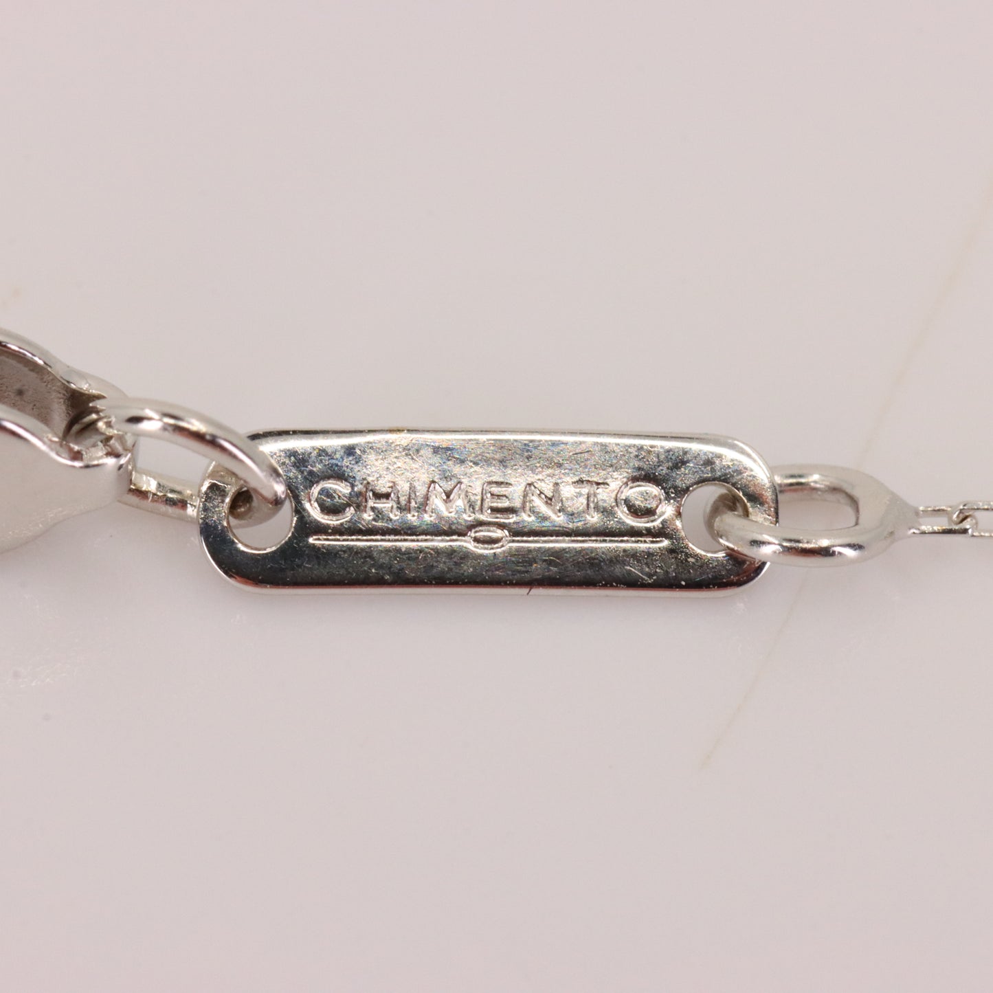 Vintage 18ct Hallmarked Chimento White Gold Diamond 18 Inch Pendant Necklace