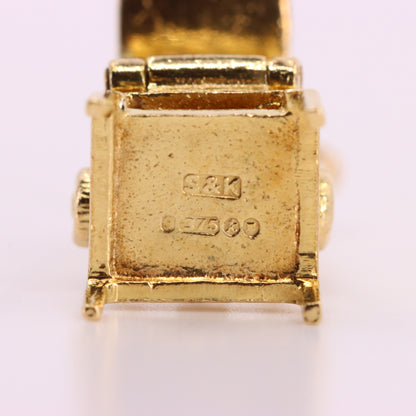 Vintage 9ct Hallmarked Gold Folding High Chair Charm Pram Stroller Pendant Gift