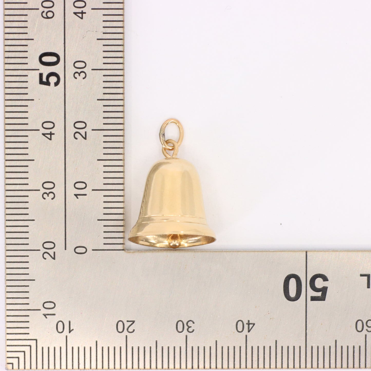 Vintage 9ct Yellow Gold Ringing Bell Charm Pendant Moving Bell Charm