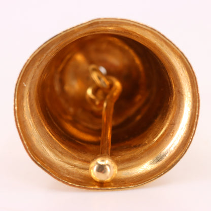 Vintage 9ct Yellow Gold Ringing Bell Charm Pendant Moving Bell Charm
