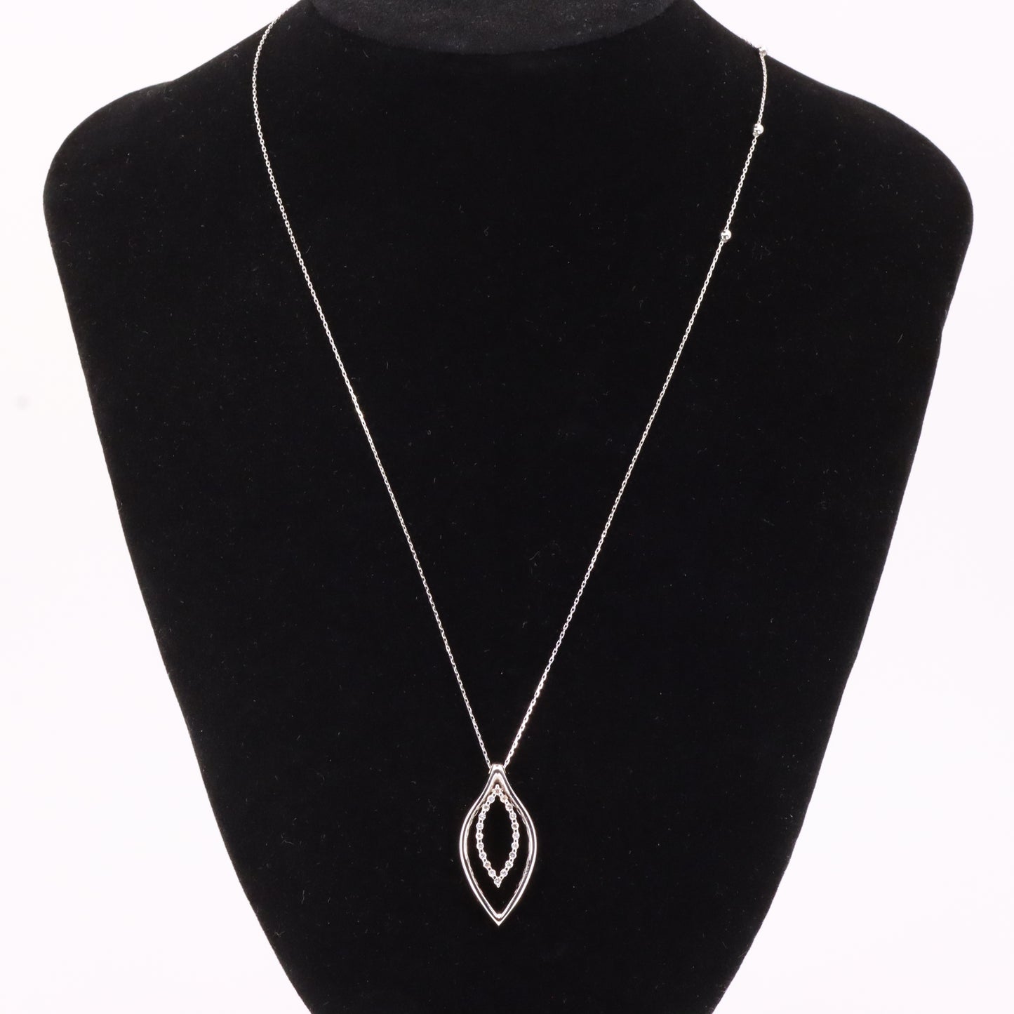 Vintage 18ct Hallmarked Chimento White Gold Diamond 18 Inch Pendant Necklace