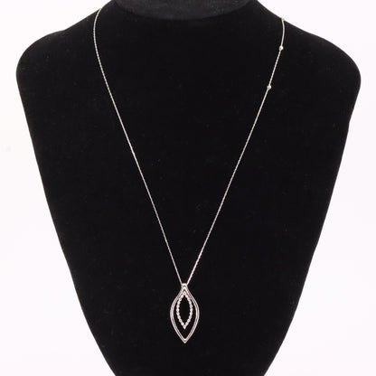 Vintage 18ct Hallmarked Chimento White Gold Diamond 18 Inch Pendant Necklace