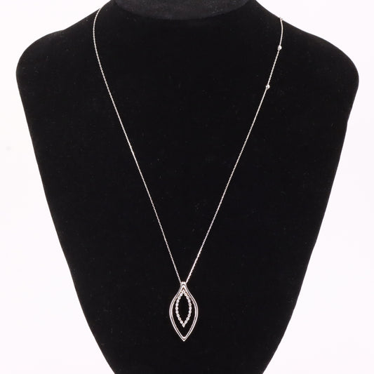 Vintage 18ct Hallmarked Chimento White Gold Diamond 18 Inch Pendant Necklace