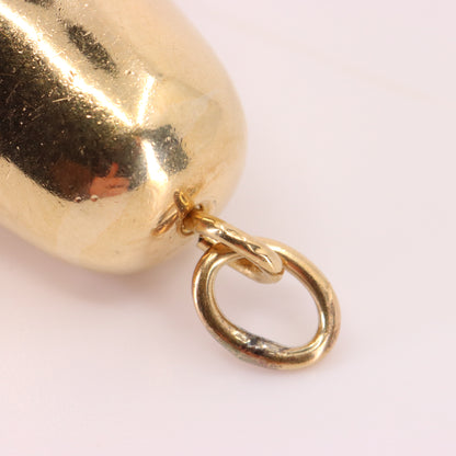 Vintage 9ct Yellow Gold Ringing Bell Charm Pendant Moving Bell Charm