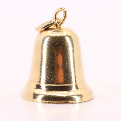 Vintage 9ct Yellow Gold Ringing Bell Charm Pendant Moving Bell Charm