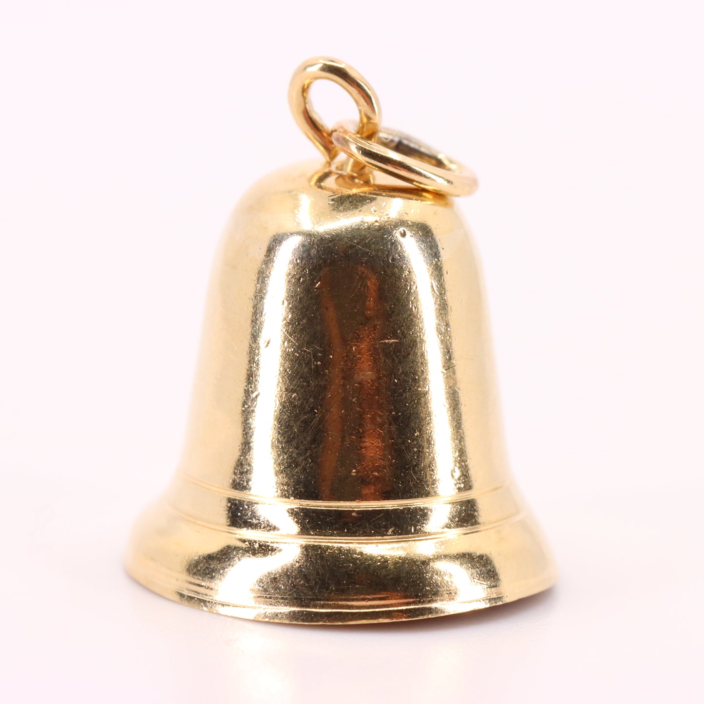 Vintage 9ct Yellow Gold Ringing Bell Charm Pendant Moving Bell Charm