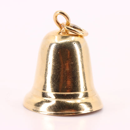 Vintage 9ct Yellow Gold Ringing Bell Charm Pendant Moving Bell Charm