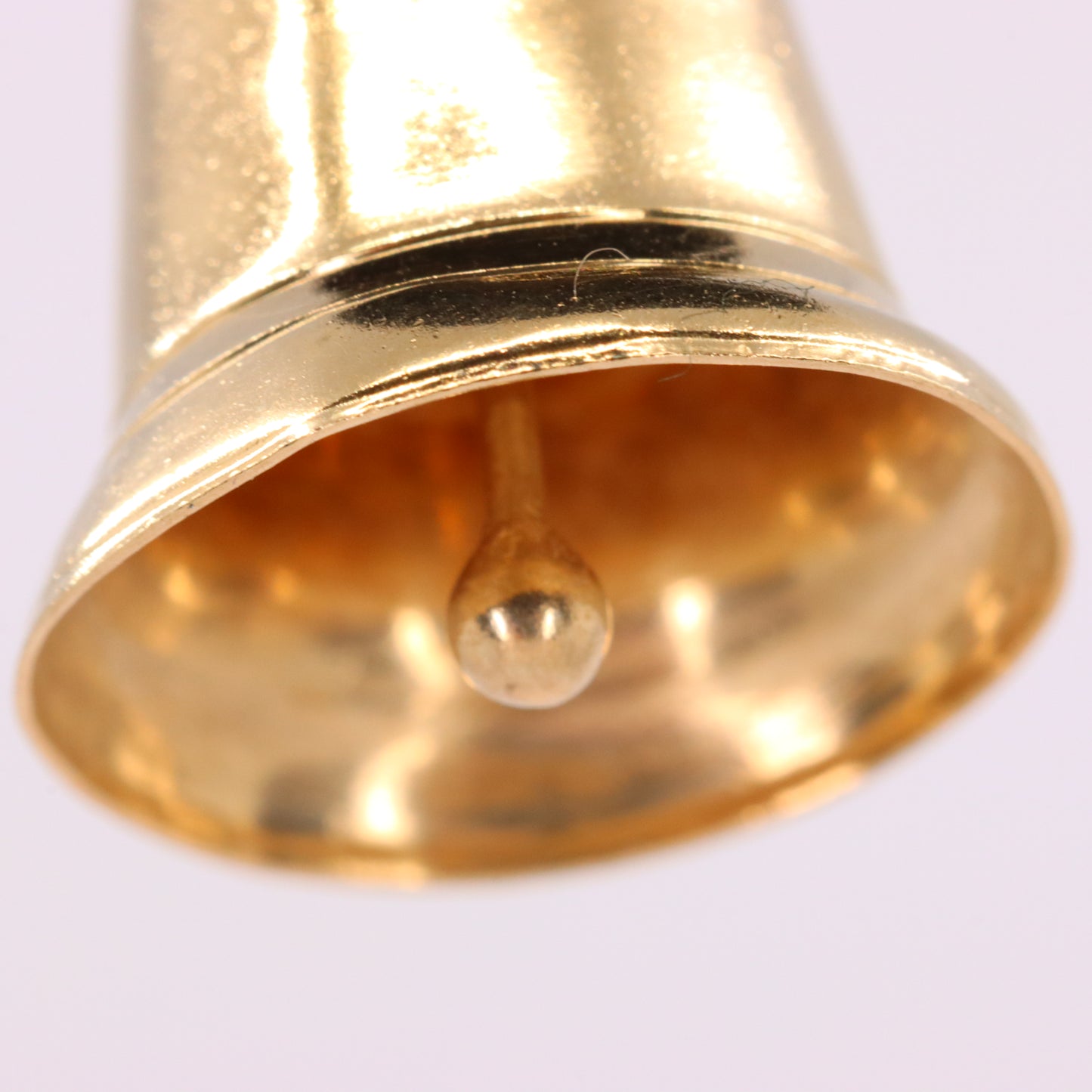 Vintage 9ct Yellow Gold Ringing Bell Charm Pendant Moving Bell Charm