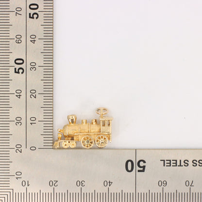 Vintage 9ct Hallmarked Yellow Gold Steam Train Charm Retro Travel Pendant Gift