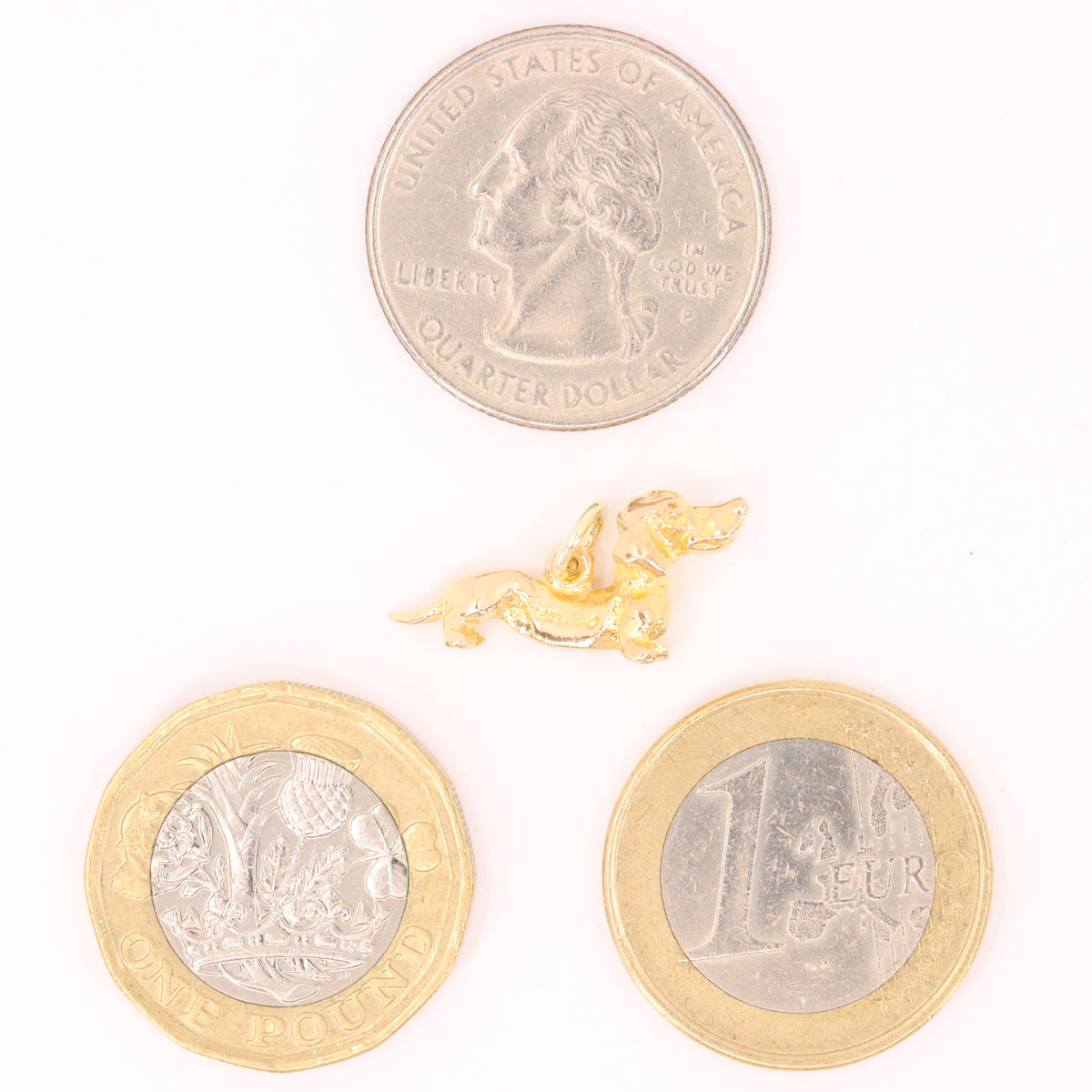 Vintage 9ct Hallmarked Gold Dachshund Sausage Dog Charm Pendant New Puppy Gift