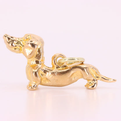 Vintage 9ct Hallmarked Gold Dachshund Sausage Dog Charm Pendant New Puppy Gift