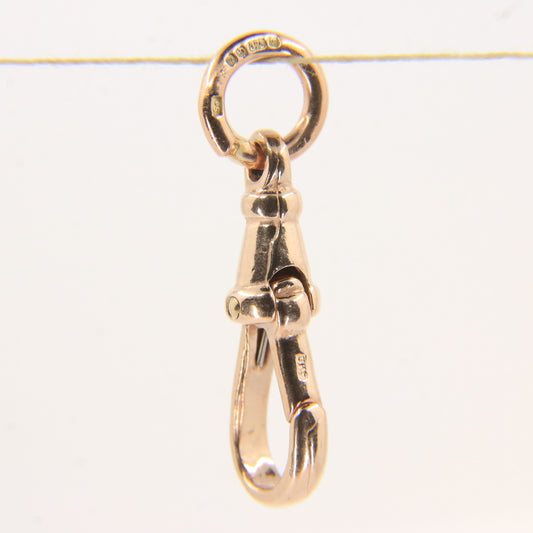 Vintage 9ct Hallmarked Yellow Gold Dog Clip Clasp Charm Holder Jewellery Making