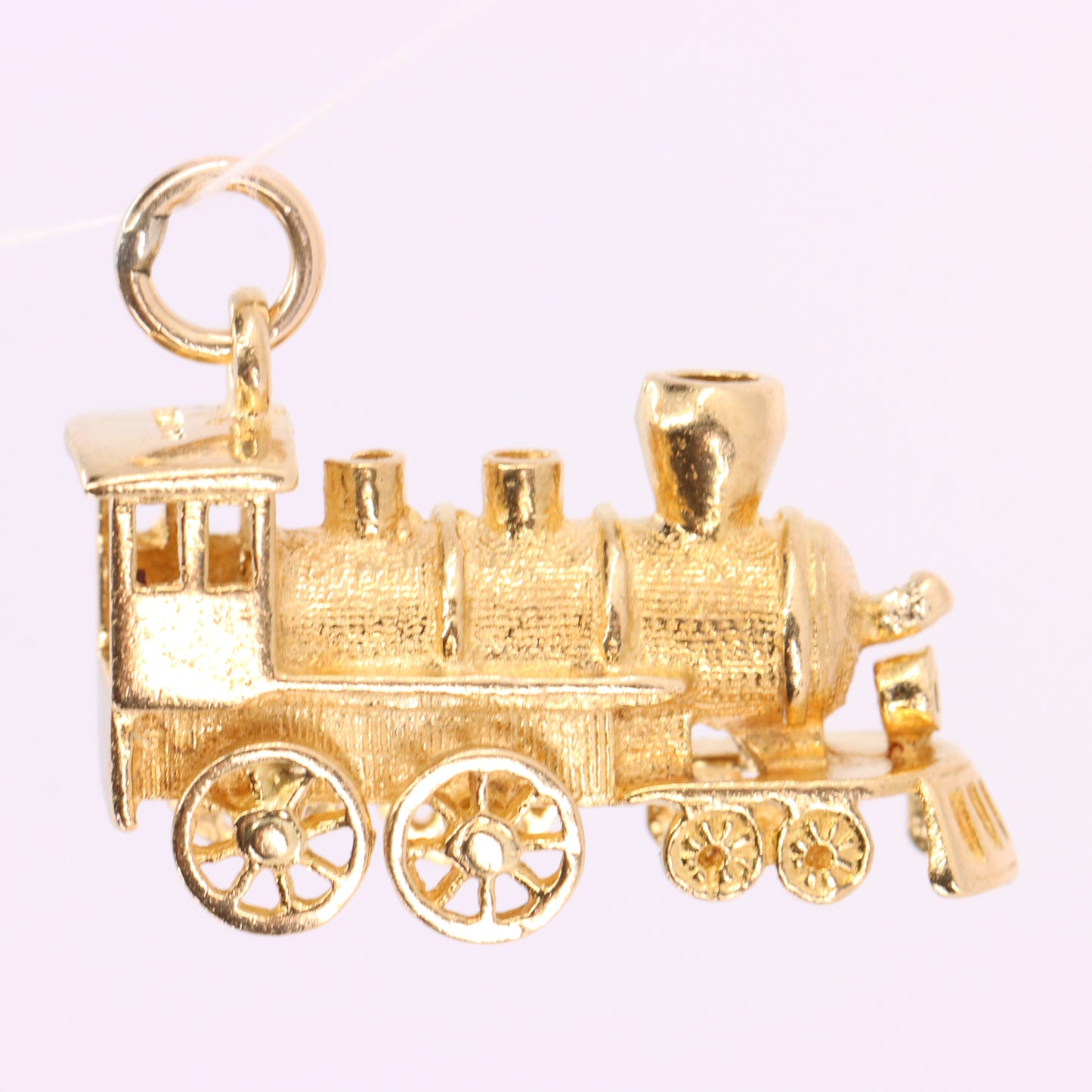 Vintage 9ct Hallmarked Yellow Gold Steam Train Charm Retro Travel Pendant Gift