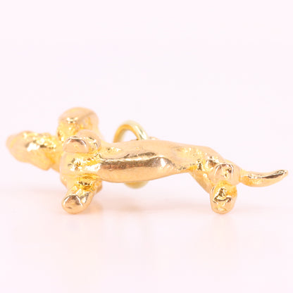 Vintage 9ct Hallmarked Gold Dachshund Sausage Dog Charm Pendant New Puppy Gift