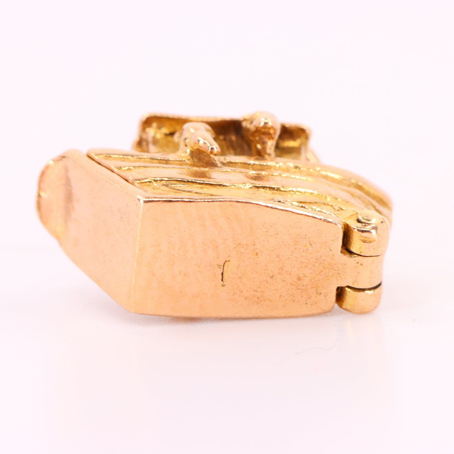 Vintage 9ct Yellow Gold Noahs Ark Opening Boat Charm Animal Religious Pendant
