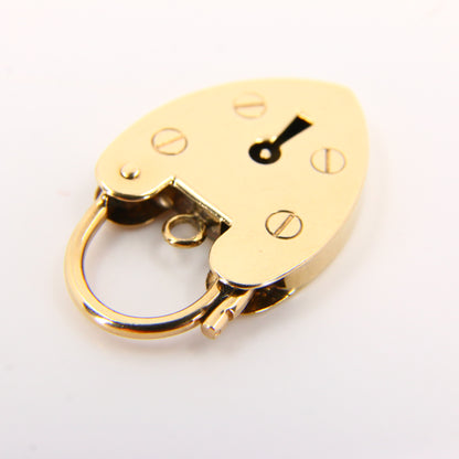 Vintage 9ct Heart Lock Gold Charm Padlock Closer Pendant Hallmarked Gifts Crafts