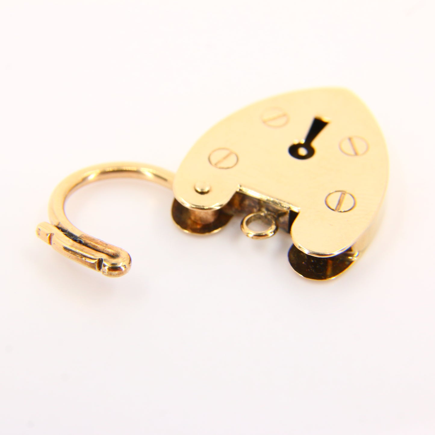 Vintage 9ct Heart Lock Gold Charm Padlock Closer Pendant Hallmarked Gifts Crafts