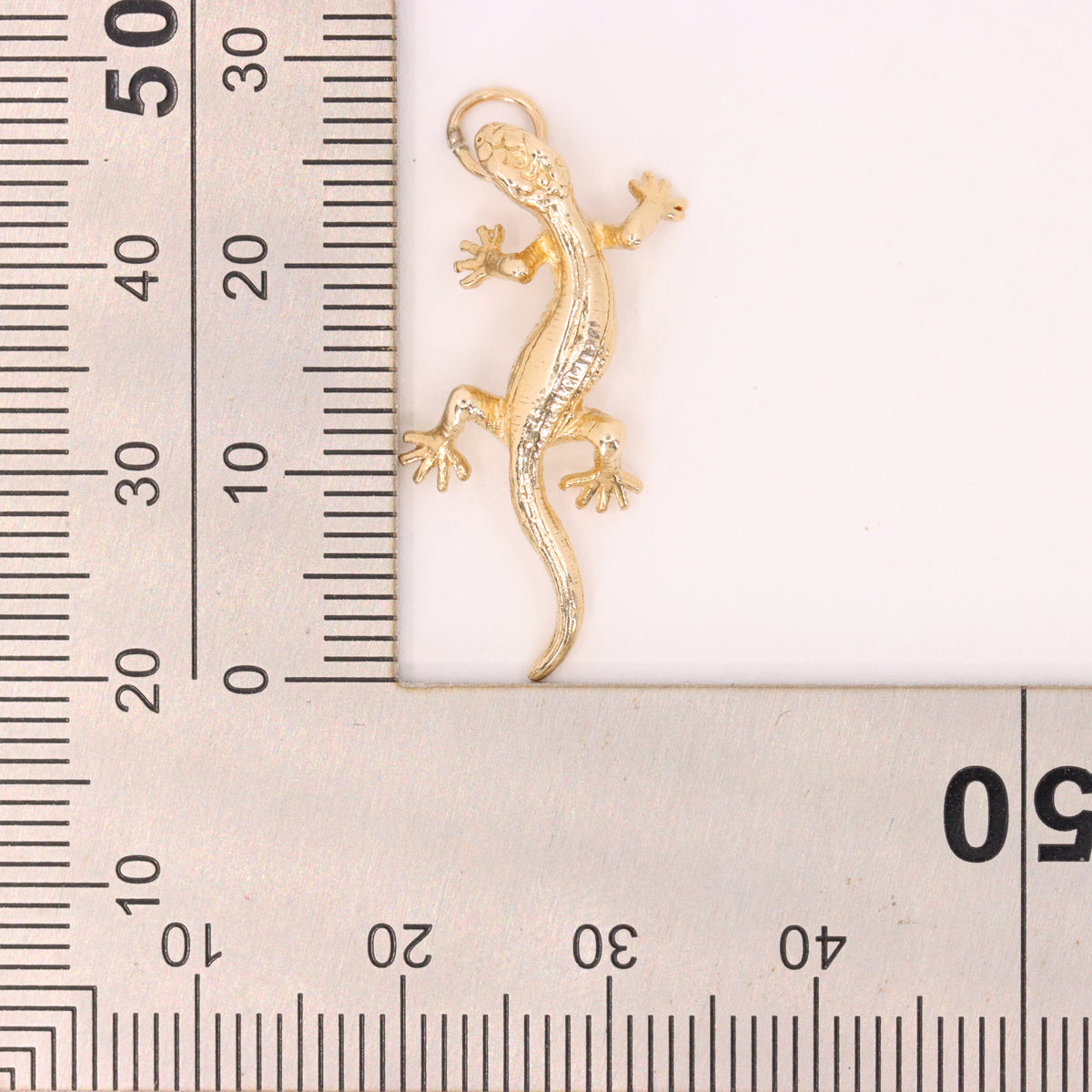 Vintage 9ct Hallmarked Yellow Gold Lizard Reptile Charm Pendant Animal Jewellery Gift