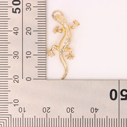 Vintage 9ct Hallmarked Yellow Gold Lizard Reptile Charm Pendant Animal Jewellery Gift