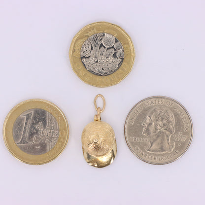 Vintage 9ct Hallmarked Gold Jockey Hat Opening Horse Pendant Equestrian Charm