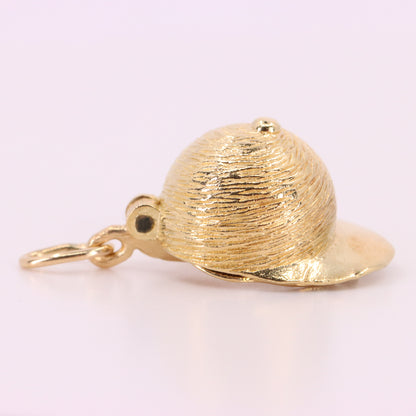 Vintage 9ct Hallmarked Gold Jockey Hat Opening Horse Pendant Equestrian Charm