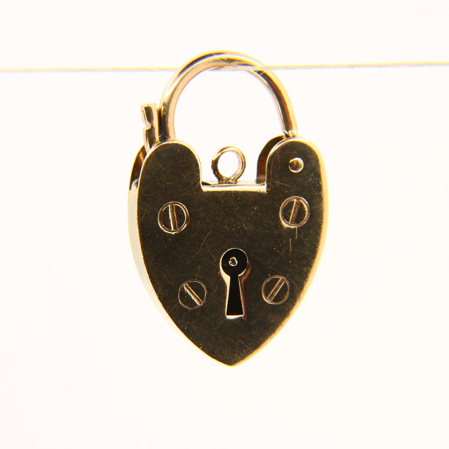 Vintage 9ct Heart Lock Gold Charm Padlock Closer Pendant Hallmarked Gifts Crafts