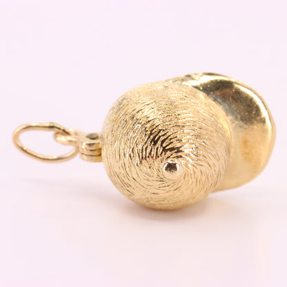 Vintage 9ct Hallmarked Gold Jockey Hat Opening Horse Pendant Equestrian Charm