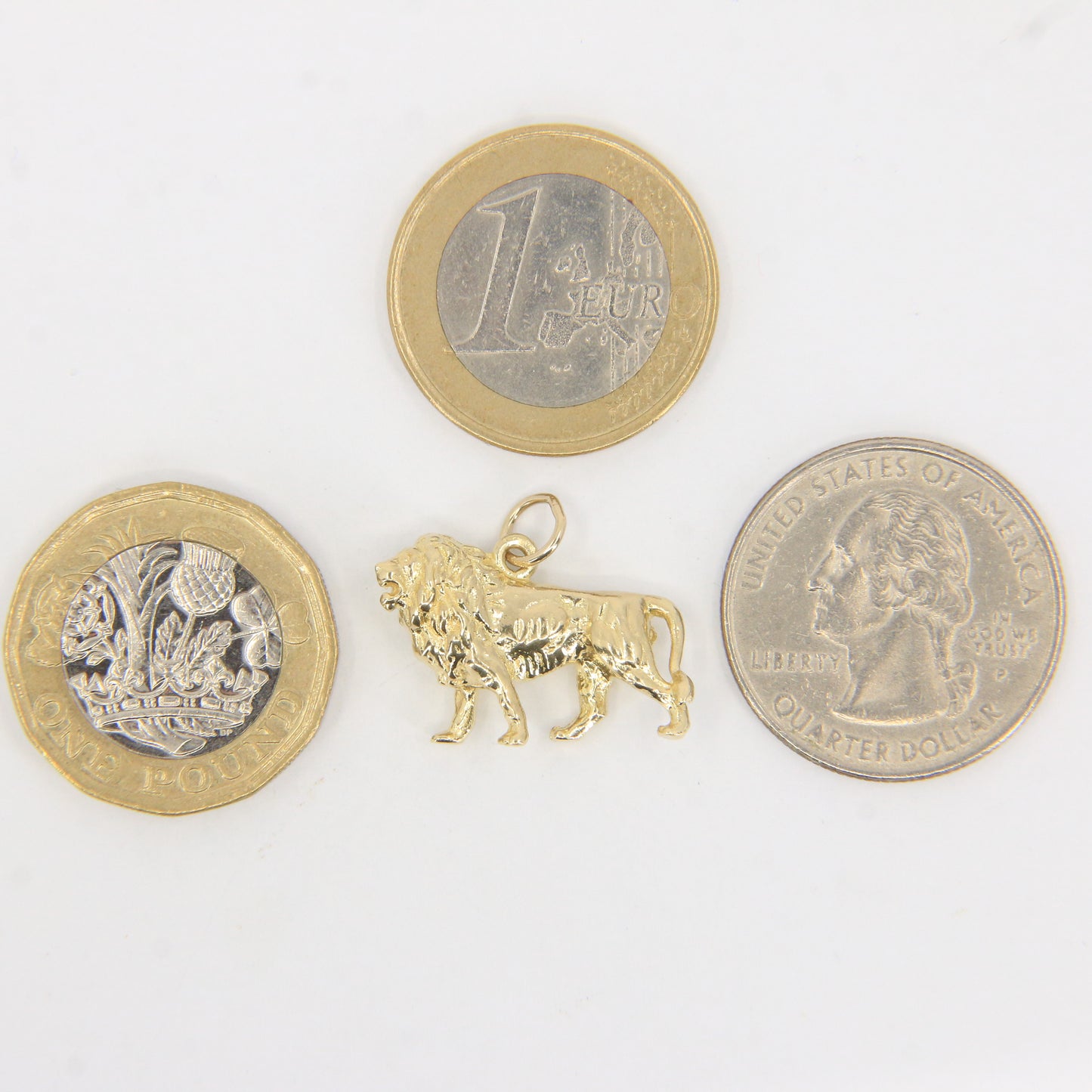 Vintage 9ct Gold Lion Pendant Yellow Gold Animal Charm Detailed Big Cat Gift