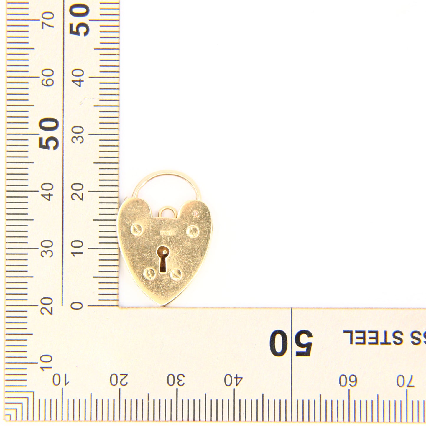 Vintage 9ct Heart Lock Gold Charm Padlock Closer Pendant Hallmarked Gifts Crafts