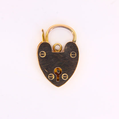 Vintage 9ct Heart Lock Gold Charm Padlock Closer Pendant Solid Gold Gifts Crafts