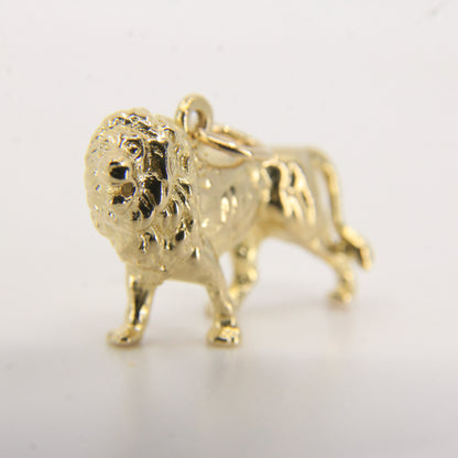 Vintage 9ct Gold Lion Pendant Yellow Gold Animal Charm Detailed Big Cat Gift