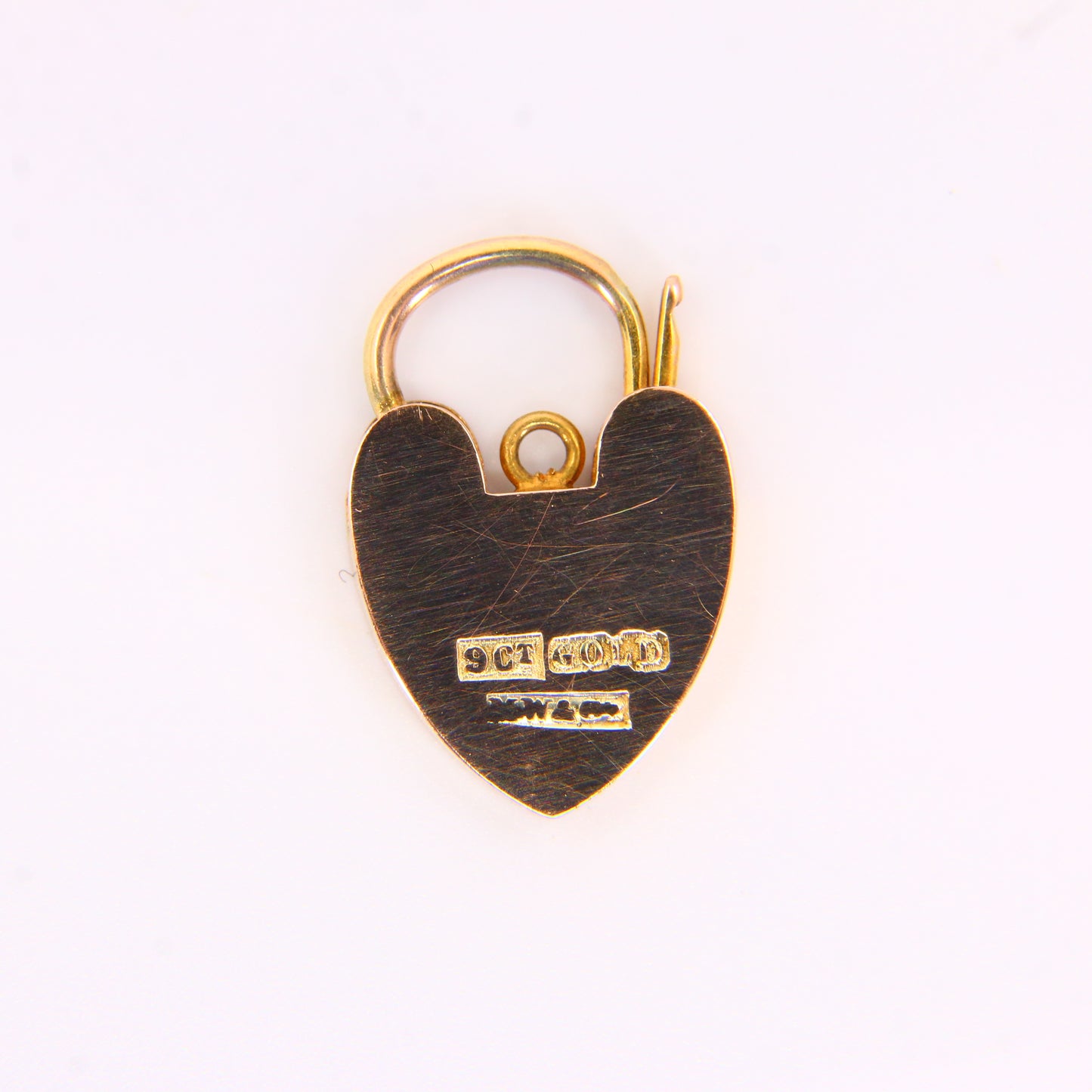 Vintage 9ct Heart Lock Gold Charm Padlock Closer Pendant Solid Gold Gifts Crafts