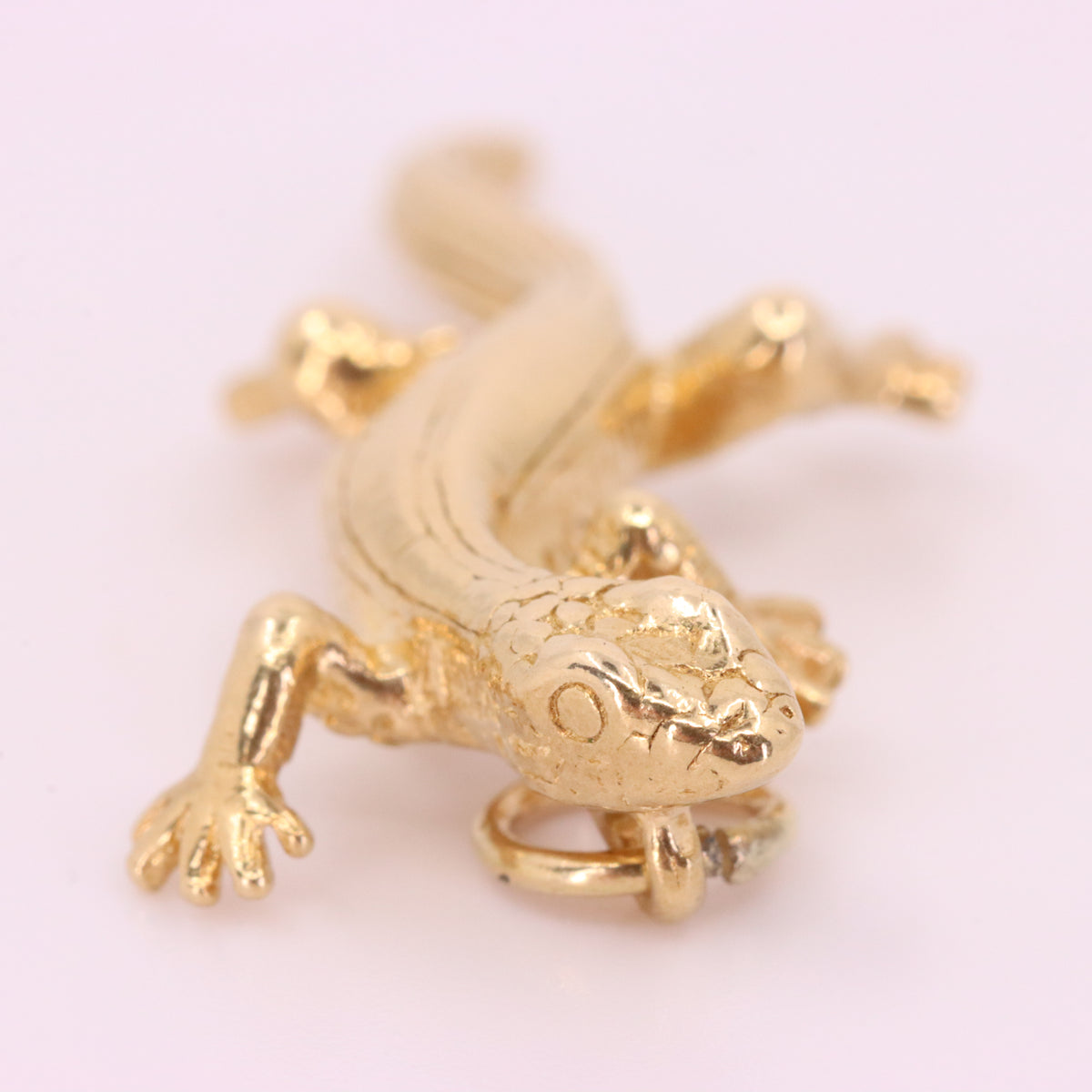 Vintage 9ct Hallmarked Yellow Gold Lizard Reptile Charm Pendant Animal Jewellery Gift