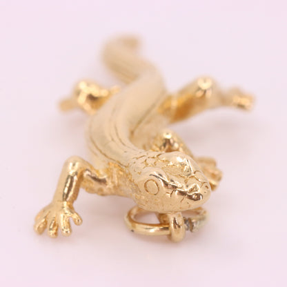 Vintage 9ct Hallmarked Yellow Gold Lizard Reptile Charm Pendant Animal Jewellery Gift