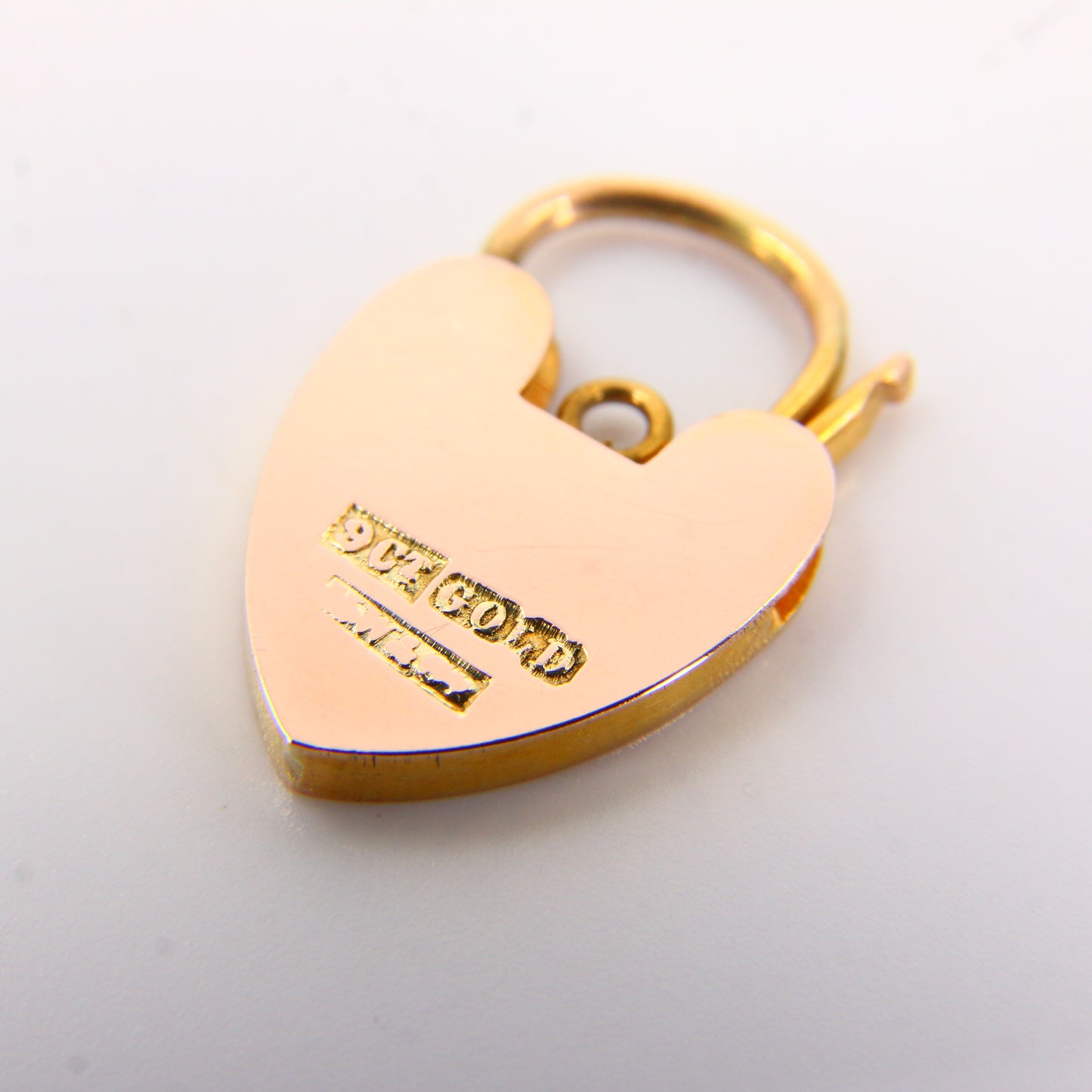 Vintage 9ct Heart Lock Gold Charm Padlock Closer Pendant Solid Gold Gifts Crafts