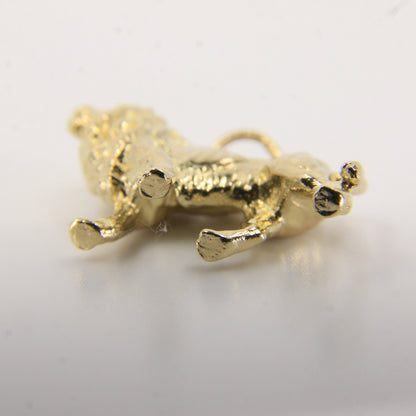 Vintage 9ct Gold Lion Pendant Yellow Gold Animal Charm Detailed Big Cat Gift