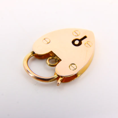 Vintage 9ct Heart Lock Gold Charm Padlock Closer Pendant Solid Gold Gifts Crafts