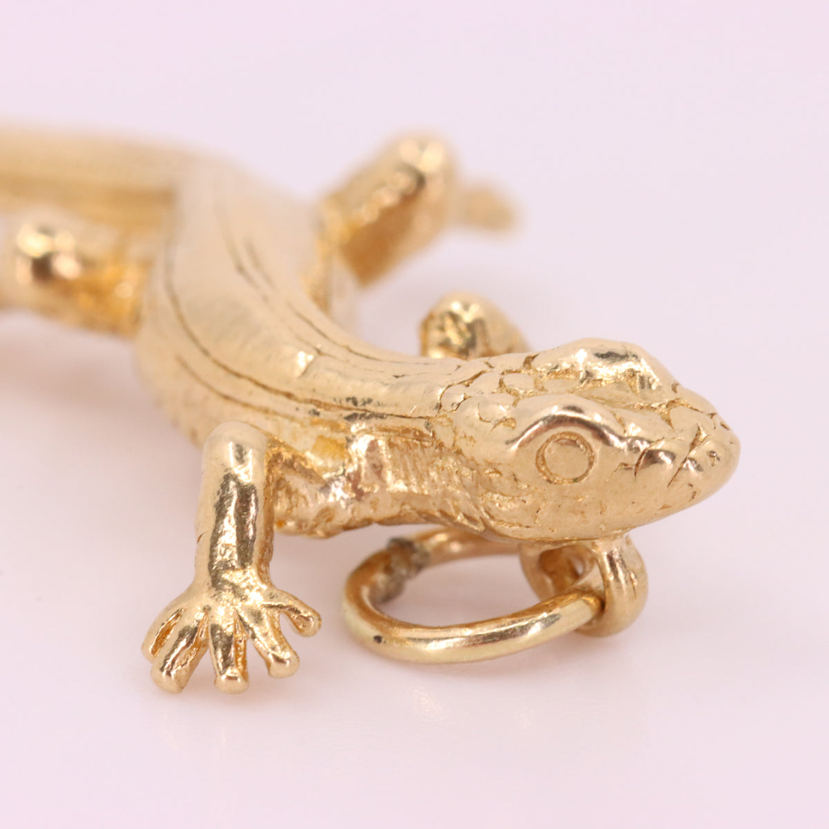 Vintage 9ct Hallmarked Yellow Gold Lizard Reptile Charm Pendant Animal Jewellery Gift