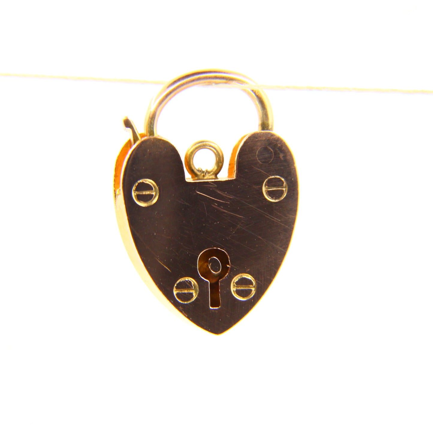 Vintage 9ct Heart Lock Gold Charm Padlock Closer Pendant Solid Gold Gifts Crafts