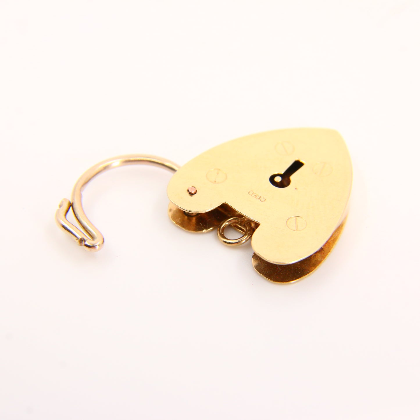 Vintage 9ct Heart Lock Gold Charm Padlock Closer Pendant Hallmarked Gifts Crafts