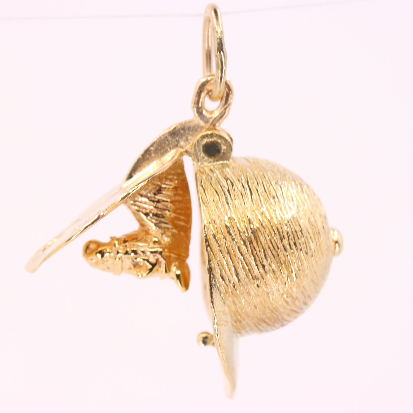 Vintage 9ct Hallmarked Gold Jockey Hat Opening Horse Pendant Equestrian Charm