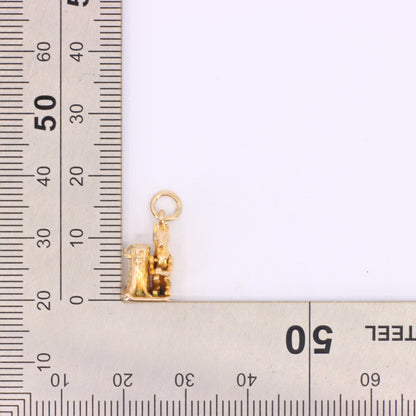 Vintage 9ct Hallmarked Gold Squirrel Eating Nut Charm Moving Animal Pendant Gift