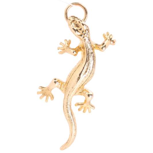 Vintage 9ct Hallmarked Yellow Gold Lizard Reptile Charm Pendant Animal Jewellery Gift