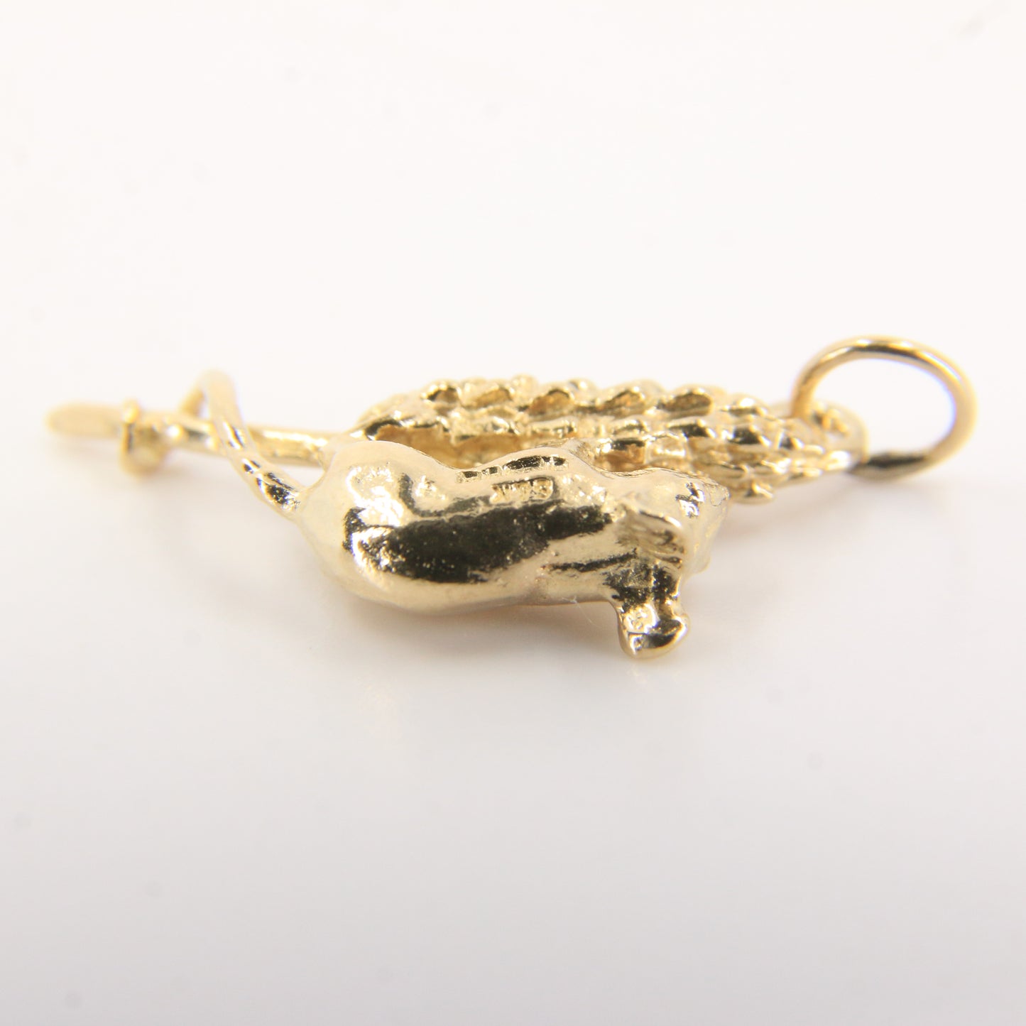 Vintage 9ct Hallmarked Gold Field Mouse Charm Wheat Sheaf Animal Pendant Gift
