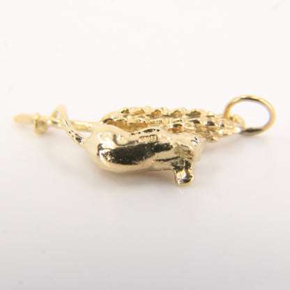 Vintage 9ct Hallmarked Gold Field Mouse Charm Wheat Sheaf Animal Pendant Gift