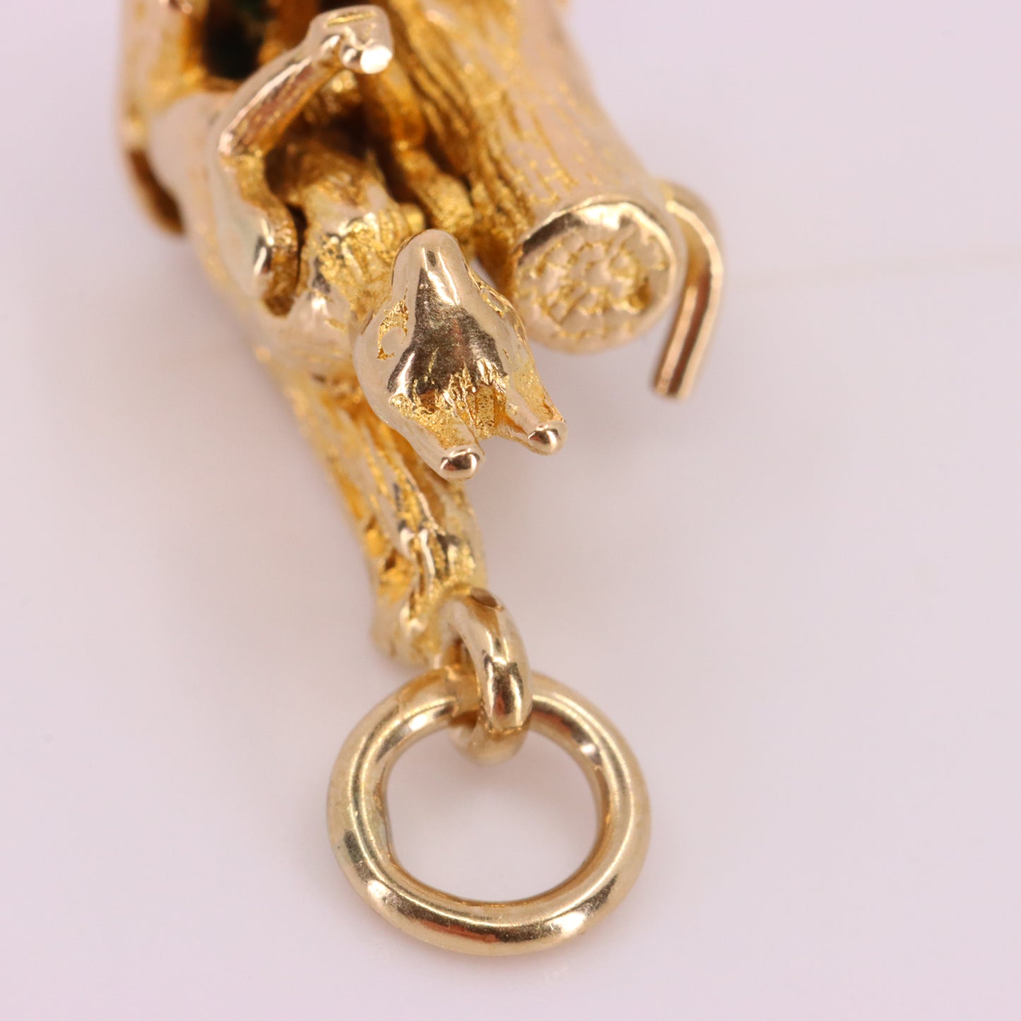 Vintage 9ct Hallmarked Gold Squirrel Eating Nut Charm Moving Animal Pendant Gift